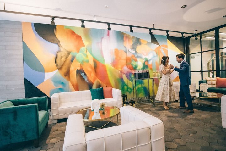 Outdoor banquet area
