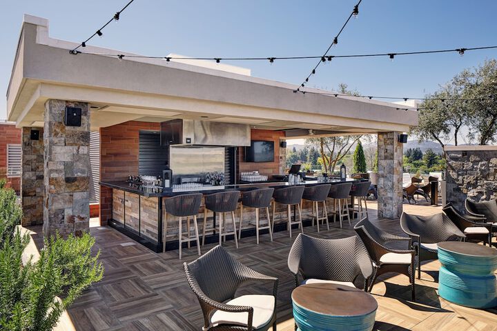 Outdoor banquet area