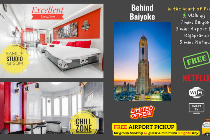 Family Hub at Pratunam 2 – Group Stay + Free Pickup