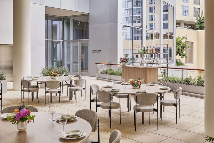 Outdoor banquet area