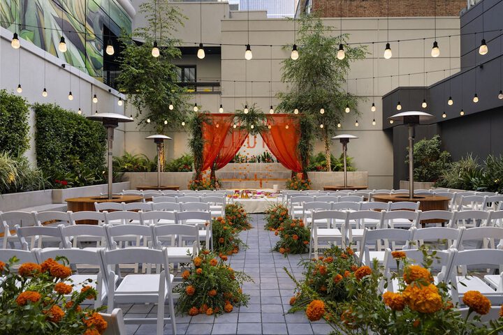 Outdoor wedding area
