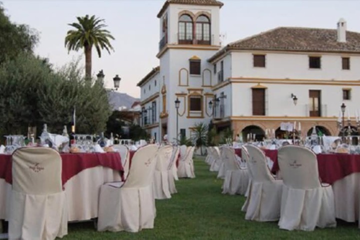 Outdoor banquet area
