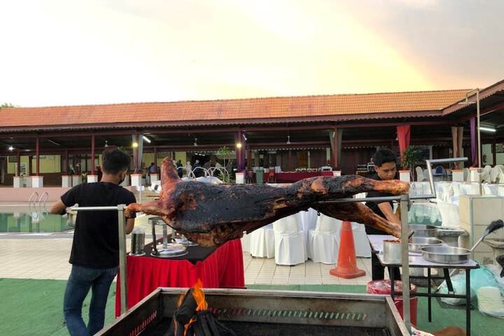 Outdoor banquet area