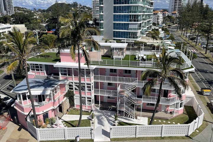 Exterior of The Pink Hotel Coolangatta
