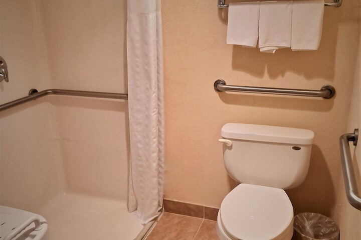 1 Queen Bed | Mob Accessible Roll in Shower Micfridg (7 of 12)
