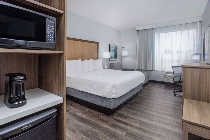 1 King Bed Mobility Hearing Accessible Room Roll in Shower (18 of 26)