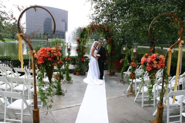 Outdoor banquet area