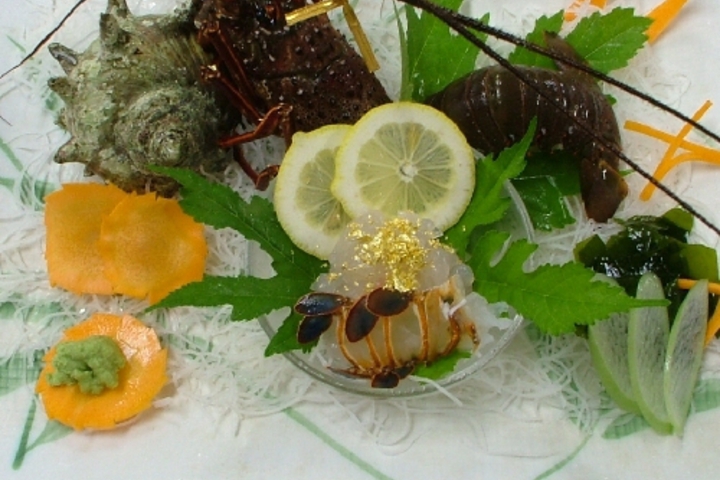 Spiny lobster sashimi