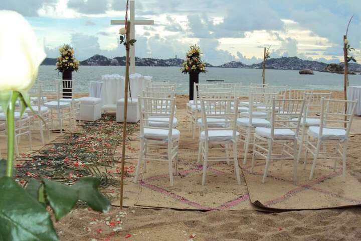Outdoor wedding area
