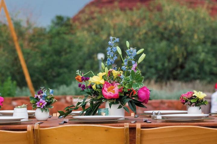 Outdoor wedding area