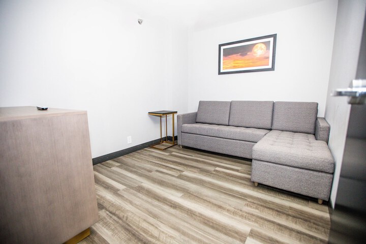 1 King Bed 1 Bedroom Mobility Hearing Accessible Suite Tub with Grab Bars (1 of 11)