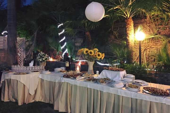 Outdoor banquet area