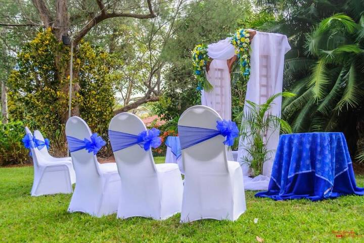 Outdoor banquet area