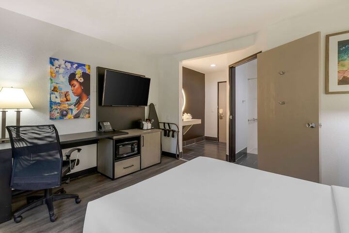 1 Queen Bed Mobility Hearing Accessible Room Roll in Shower (2 of 6)