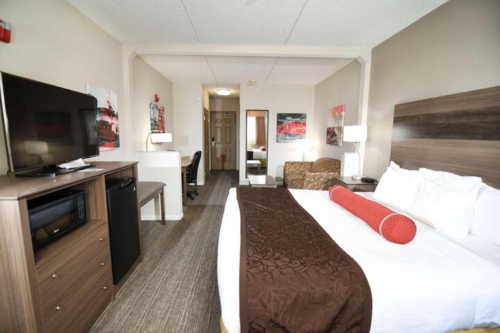 Accessible Suite King Bed Accessible Bathtub Microwave and Refrigerator WiFi Non S (10 of 39)