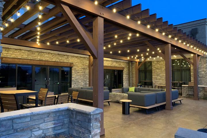 Outdoor banquet area
