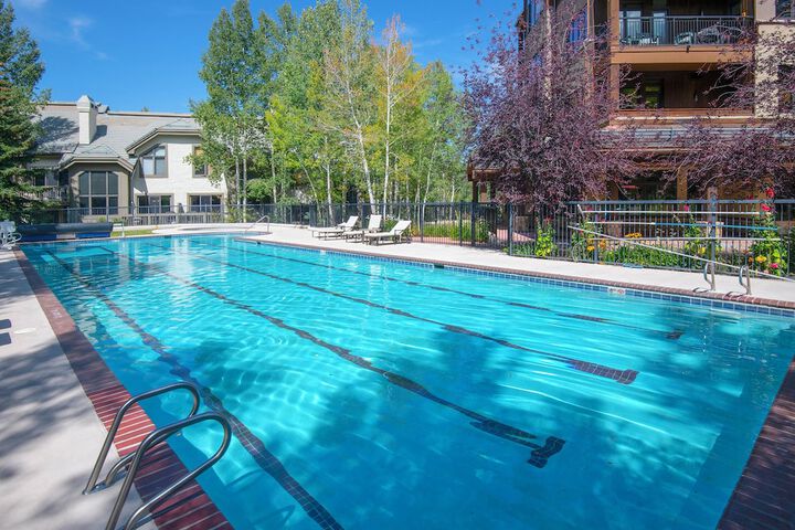 Swimming pool at Highlands Lodge in Beaver Creek by Elevation Accommodations