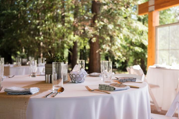Outdoor banquet area