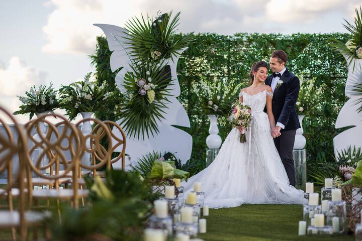 Outdoor wedding area