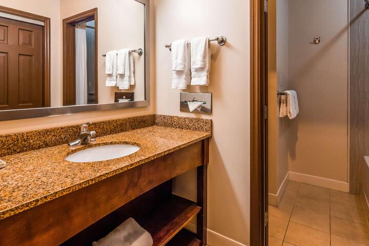 Suite 1 King Bed Sofa Bed Jetted Tub Water View Microwave and Refrigerator Walk in Shower Full Breakfast (7 of 10)