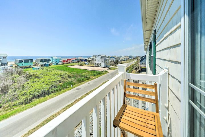 Ocean-view Oak Island Condo 1 Block to Beach!