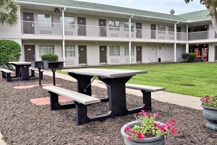 Outdoor banquet area