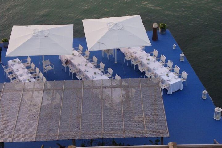 Outdoor banquet area