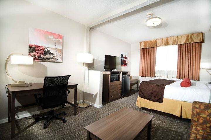 Accessible Suite King Bed Accessible Bathtub Microwave and Refrigerator WiFi Non S (12 of 39)