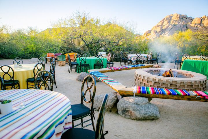 Outdoor banquet area