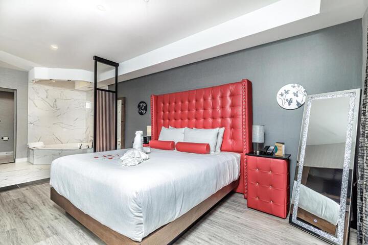 Accessible King Bed with Roll in Shower Plus Sofa Bed (24 of 24)
