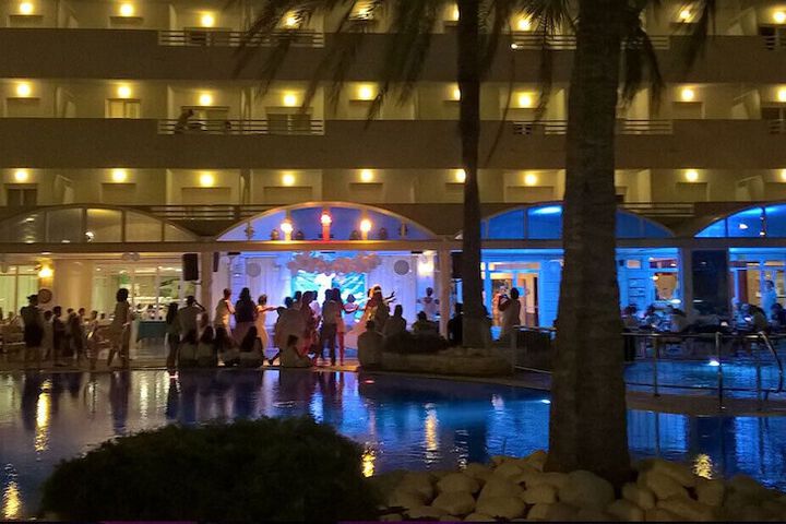 Outdoor banquet area