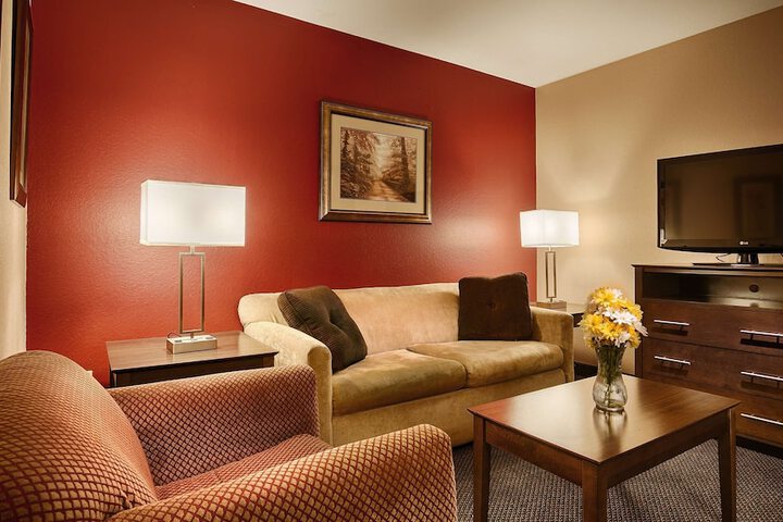 1 King Bed Mobility Accessible Roll in Shower Sofa Bed Mini Suite Full Breakfast (5 of 5)
