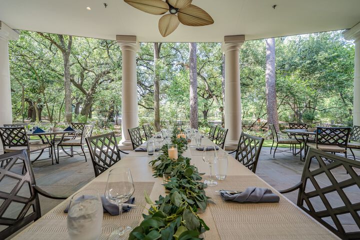Outdoor banquet area