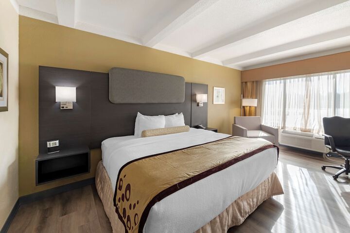 1 King Accessible Roll in Shower Exterior Entrance Microwave, Refrigerator WiFi Full Breakfast (9 of 22)