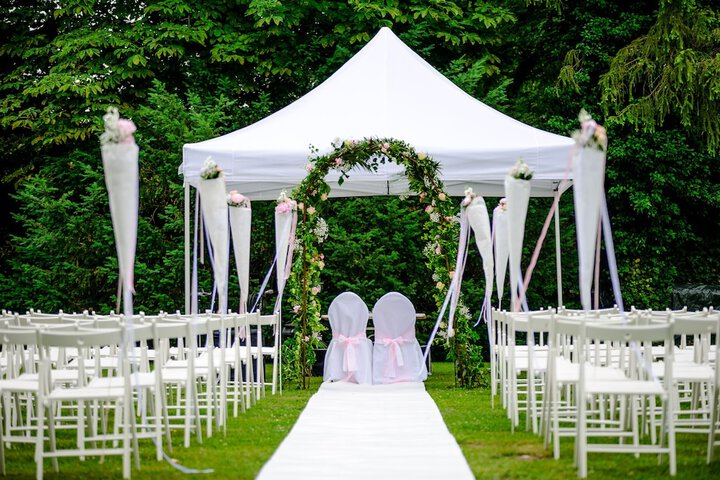 Outdoor wedding area